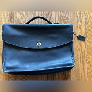 Vintage 1990’s Coach Lexington Briefcase Bag Black Leather 5265